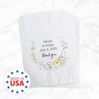 Canopy Street Personalized Wildflower Treat Bags / 50 Custom Event Dessert Bags / 5 3/4" x 8" Floral Cookie Holder Wedding Anniversary Favor/Made In The USA - Image 6