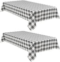 Hiasan Checkered Tablecloth Waterproof 2 Pack 60 x 120 inch Grey and White by Hiasan