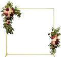 Wedding Arch Backdrop Stand 6.6x6.6 FT Gold Square Balloon Arch Frame for Wedding, Birthday Party, Baby Shower Ceremony Decoration by CHUNQIANGCAIDESIGN