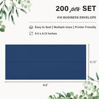 200 Pack #10 Navy Blue Envelopes Letter Size Self Seal Business Envelopes - Image 2