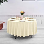 YMHPRIDE 6 Pack Beige Tablecloths - 120 Inch Polyester Round Table Covers, Washable Fabric for Wedding, Party, Dining, Banquet - Image 5