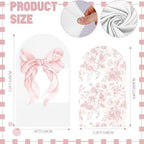 Mindsoft 2 Set Pink Bow Floral Arch Backdrop Cover 7.2ft 6.6ft - Image 2