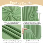 10ft x 10ft Sage Green Backdrop Curtains, Sage Green Drapes Backdrop Fabric - Image 4