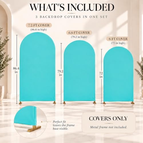 Set of 3 Stretchy Wedding Arch Backdrop Covers, 7.2FT, 6.6FT & 6FT - Image 6