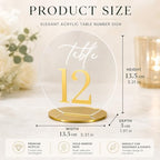 FOCHIER F Wedding Table Number 1-20 with Stand,Gold Arched Acrylic Sign with Holder for Wedding Reception,Centerpiece,Anniversary(Circular) - Image 7