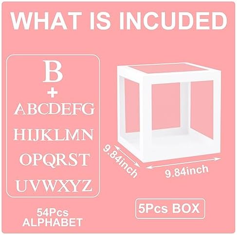 QIFU Baby Shower Decoration Box Set for Boys & Girls - Pink, 5 Pieces - Image 2