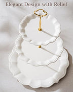 3 Tier Cupcake Stand, Ceramic Tiered Serving Stand - Image 3