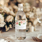 Personalized Water Bottle Labels with Choice of 30 Flower Styles - Choose Font and Pre-Made Phrases or Design Custom Text - LABELS ONLY (016 Pink and White Flowers, 2 inch (8.5x2")) - Image 2