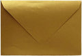 Darling Souvenir A7 Metallic-Gold Invitation Envelopes (5 1/4 x 7 1/4) Euro V-Flap 80 LBS Ideal for Weddings, Birthday, Invitations, Baby Shower,Greeting Cards -Packs & Colors Available by DarlingSouvenirMADEWITHLOVE