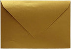 Darling Souvenir A7 Metallic-Gold Invitation Envelopes (5 1/4 x 7 1/4) Euro V-Flap 80 LBS Ideal for Weddings, Birthday, Invitations, Baby Shower,Greeting Cards -Packs & Colors Available by DarlingSouvenirMADEWITHLOVE
