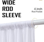 50x12ft White Backdrop Curtain for Wedding Parties, 10 Panels (5x12 ft Each) Wrinkle-Free Dackdrop Curtains, Silky Draping Fabric for Birthday Party, Baby Shower, Photo Background - Image 3