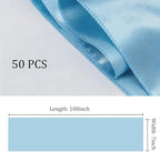 Satin Chair Sashes Bows 50 Pack Universal Polyester Chair Ribbons for Wedding Anniversary Retirement Party Birthday Engagement Banquet Graduation Outdoor Events Decor (Baby Blue, 50 pcs) - Image 3