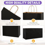 XPCARE Black Large Paper Bags, 100 Pcs 10x5x13 Paper Gift Bags with Handles - Image 3
