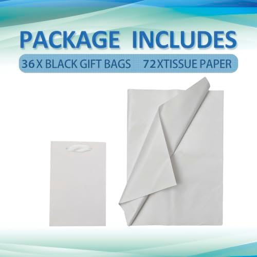 Papertide 36 Pack White Mini Gift Bags 5.2×3.2×8 inch with Tissue Paper - Image 3