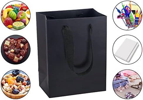HUAPRINT Small Black Gift Bags with Handles, 30 Pack, 7x4x9 IN - Image 4