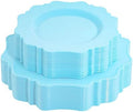 COLOSUS 60PCS Blue Plastic Plates for Party, Hard Disposable Plastic Plates by COLOSUS