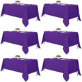 Fitable 6 Pack Purple Tablecloths 70x108 Inch for 6 Foot Rectangle Tables by Fitable