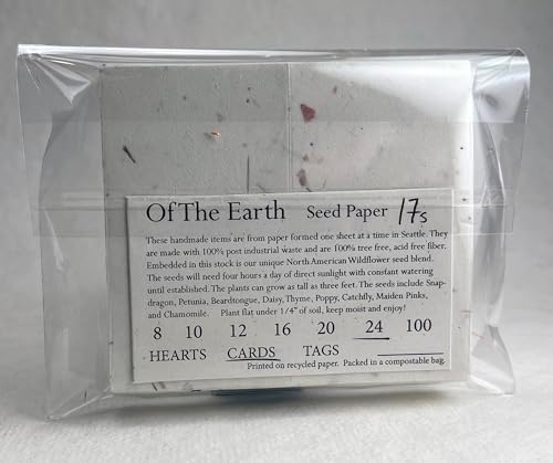 Of The Earth Handmade Paper - Wildflower Seed Paper Folding Escort Card - Place/Name/Gift - 3.5" x 4" - Set of 24 (36s Fern & Chard) - Image 5