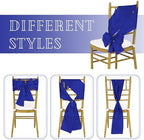 fani 120 PCS Satin Chair Sashes, 7x78 Inch, Royal Blue - Image 4