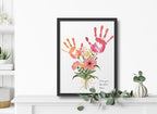TwoDays Flower Bouquet Handprint Art Craft DIY Kit, Unique Gifts for Mom from Daughter or Son for Mother's Day Birthday Christmas, Gift for Grandma. (Floral-1, Black) - Image 6