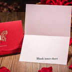 Hosmsua 50pcs Red Laser Cut Lace Flora Invitations Cards with Gold Butterfly and Envelopes for Bridal Shower Wedding Quinceañera Invitation - Image 4
