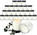 24 PCS 4oz Eucalyptus Scented White Soy Wax Candles | Calming Home Fragrance Gift Set | Bulk Warm Cozy Favors for Weddings, Housewarmings, Holiday Parties by Trxvxo