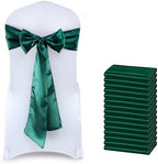 MDS® Pack of 25 Satin Chair Sashes for Wedding & Events – Hunter Green by MDS