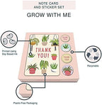 Studio Oh! Note Card & Sticker Set Grow with Me Thank You - Set of 12-3.5" x 5.25" Blank Cards with Envelopes and Stickers - Includes 3 Cards Each of 4 Designs - Image 6