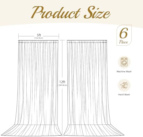 30x12ft Navy Blue Backdrop Curtains, Navy Blue Drapes for Backdrop Draping Fabric for Wedding Party Bridal Baby Shower Prom Birthday Graduation 5x12FT, 6 Panels - Image 5