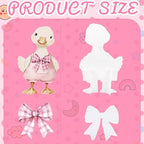 Novabright 2 Pcs Silly Goose Cutout Party Decoration 39.4'' 1st Birthday Silly Goose Cardboard Cut Out Sign 19.69'' Adhesive Bow Cutout Photo Prop Backdrop Standup for Birthday Baby Shower(Pink) - Image 2