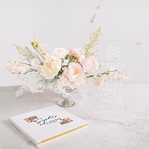 Andaz Press Personalized Baby Shower Guestbook with Gold Accents, Fall Leaves Florals Custom Guestbook, White Guest Sign-in Registry, 120 Pages 8.5" X 8.5" Memories Book for DIY Scrapbook Photo Album - Image 3