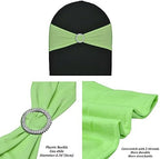 50pcs Lime Green Spandex Chair Sashes for Wedding Party Banquet Decoration Elastic Chair Cover with Buckle Engagement Event Birthday Graduation Meeting Baby Shower - Image 2