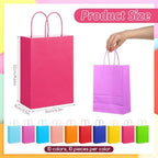 100Pcs Small Paper Gift Bags with Handles 6.3"x3.15"x8.66" Colorful Paper Party Favor Bags with Handles Paper-Gift-Bags Bulk for Birthday Baby Shower Crafts Wedding Party Supplies (10 Colors) - Image 2