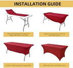 10-Pack 6ft Spandex Table Covers for Rectangle Standard Folding Tables - Wrinkle Resistant Stretch Tablecloths - Ultimate Fitted Table Protector for Parties, Banquet, Wedding - Image 5