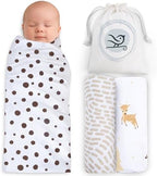 BabySparrow Muslin Swaddle Blankets 3-Pack – Brown Deer 47x47 Cotton Baby Swaddles for Newborns, Soft Breathable Receiving Blankets & Newborn Essentials, for Girls & Boys by Unknown