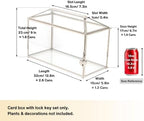 NCYP 12.6" x 5.9" x 9" Wedding Glass Cards Box with Slot and Lock, Thanks Card Holder for Micro Wedding, Envelops, Reception, Decorative, Silver (Glass Box Only) Slot Length 7.3 Inches - Image 3