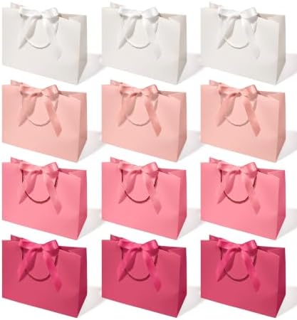 Vitalizart Large Paper Gift Bags With Handles & Ribbon Bows Thick Texture by Vitalizart