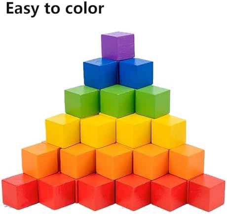 Ninekong 60 Pack Unfinished Wood Blocks 2 Inch - Solid Pine Wooden Cubes for Crafts, Sanded Smooth Natural Wood Squares for Painting, DIY Projects, Puzzle Making & Home Decor - Image 7