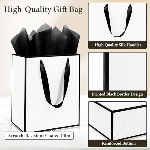 Addblu 28 Pack Bulk Luxury Gift Bags with Handles & 28 Tissue Papers - Image 3