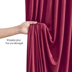10x10ft Burgundy Backdrop Curtains with Lights Photo Drapes Wrinkle Free Fabric Backdrop Curtain for Wedding Birthday Party Baby Shower Bridal Shower Home Party Background Decorations - Image 7