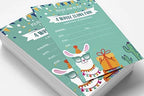 Pack of 30 Llama Kids Birthday Invitations, Boys or Girls Fill-in Style Invite, Children or Toddlers Baby First or 1st Bday Alpaca Cactus Fill in the Blank Invite Cards - Image 3