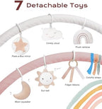 Baby Play Gym Mat, Tummy Time Activity Mat with 7 Detachable Toys and 12 Milestone Cards for Stage-Based Sensory and Motor Skill Development, Washable Play Mats for Infant, Newborn Baby Essentials - Image 2