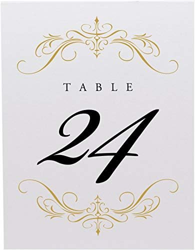 Classic Flourish Table Numbers, Gold, 1-40 - Image 4