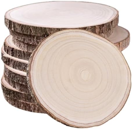 10 Pcs Natural Paulownia Wood Slices 12-13 Inches, for Centerpieces Table Decorations,Unfinished Rounds Wood for Crafts, by Unknown