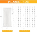 Tulle Backdrop Curtains with Lights Sheer Ivory Curtain Backdrop 30x10ft - Image 2