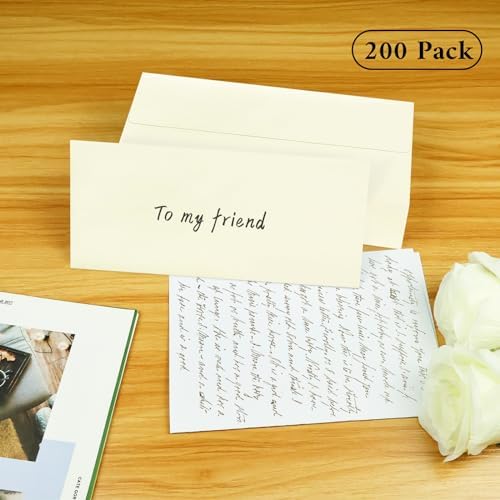 200 Pack Ivory #10 Business Envelopes Letter Size Self-Seal - Image 4