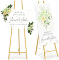 Garvee 2 Pack Welcome Sign Stand, 57.5" Display Easel Stand for Sign with Adjustable Height Chain, Heavy Duty Art Easel for Paintings, Posters, Baby Showers, Birthday Parties, Gold by Garvee