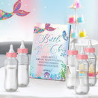 TrelaCo Mermaid Cool Baby Shower Games Bottle Chug Sign Wooden Mermaid Theme Gift Sets Gender Reveal Party Favors and 12 Pcs Baby Bottle Shower Favor for Games Gender Reveal - Image 5