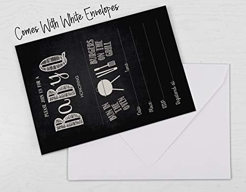 Pack of 30 Baby Shower Invites, Bun in Th Oven BBQ Party Invitations, Fill in Blank Invitations with Envelopes 5 x 7 inches - Image 6