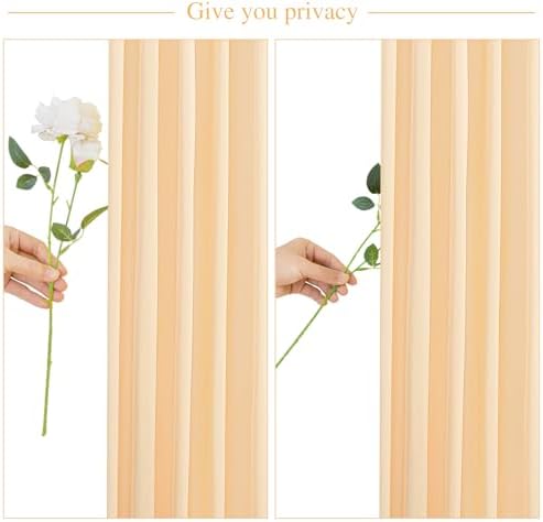 20x10 Dark Champagne Backdrop Curtain for Parties Wedding Baby Shower Wrinkle Free Photo Curtains Backdrop Drapes Fabric Decoration for Bridal Shower 5ft x 10ft,4 Panels - Image 6
